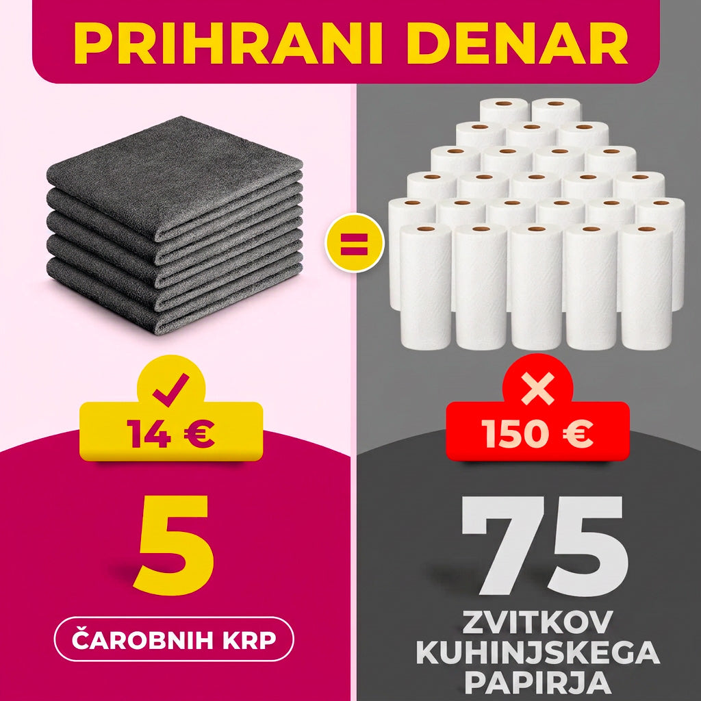 Magična krpa iz mikrovlaken (komplet 5 kosov)
